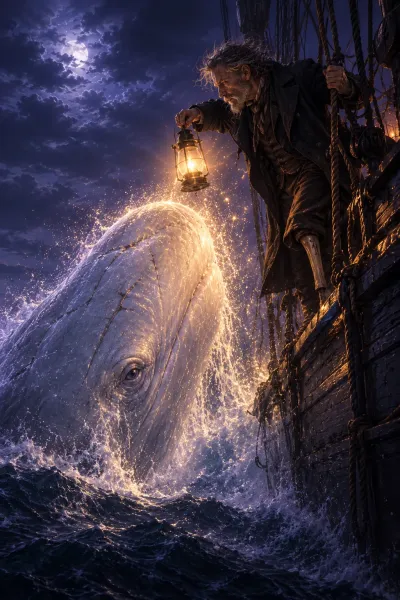 Kirjan Moby Dick kansi, kirjoittanut Herman Melville
