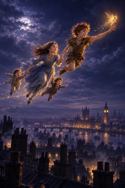 Kirjan Peter Pan kansi, kirjoittanut J. M. Barrie